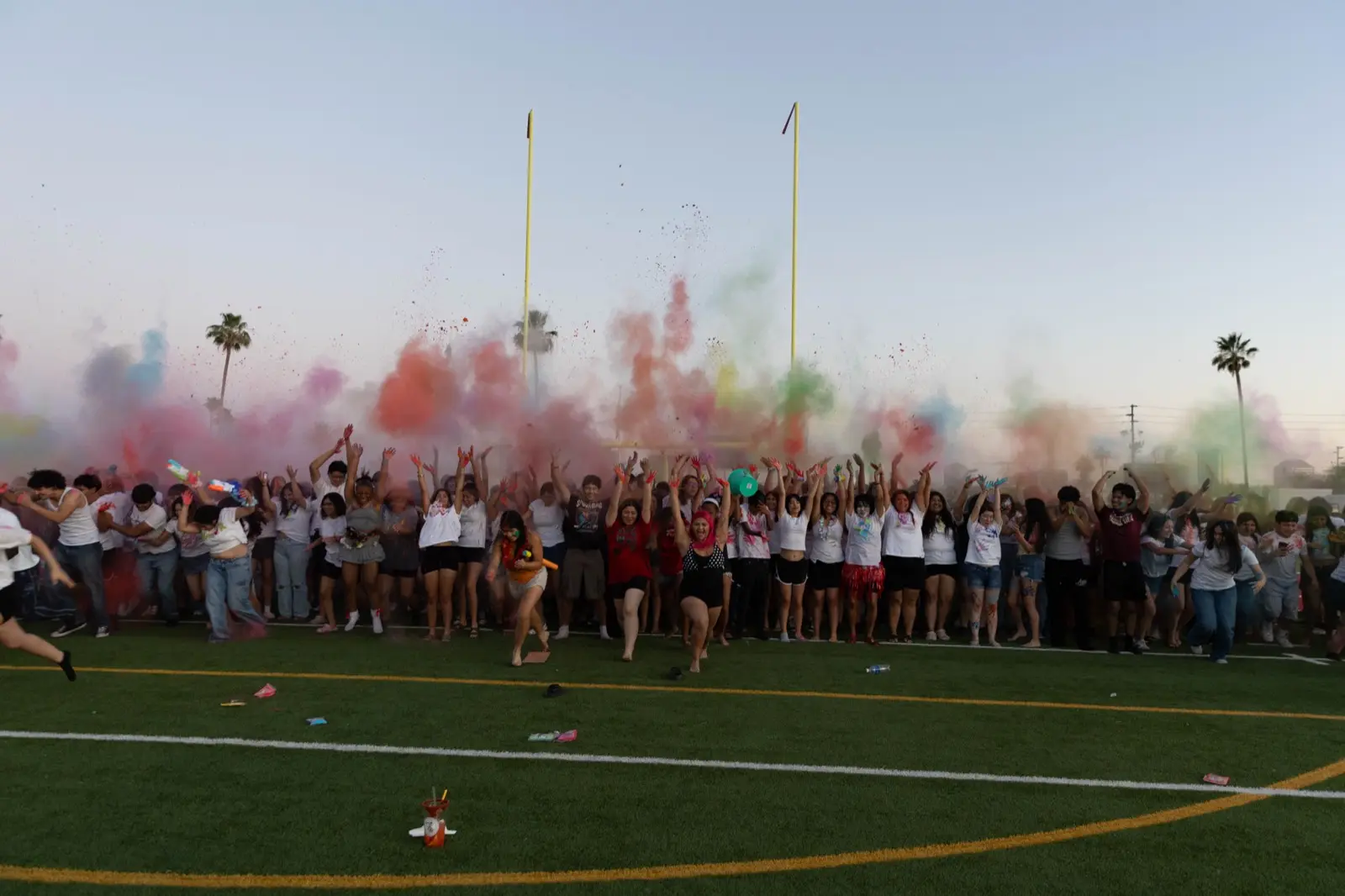 Color-powder community event on the field