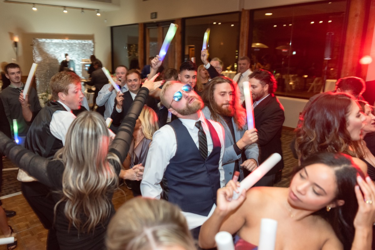 Glow-stick crowd on the dance floor