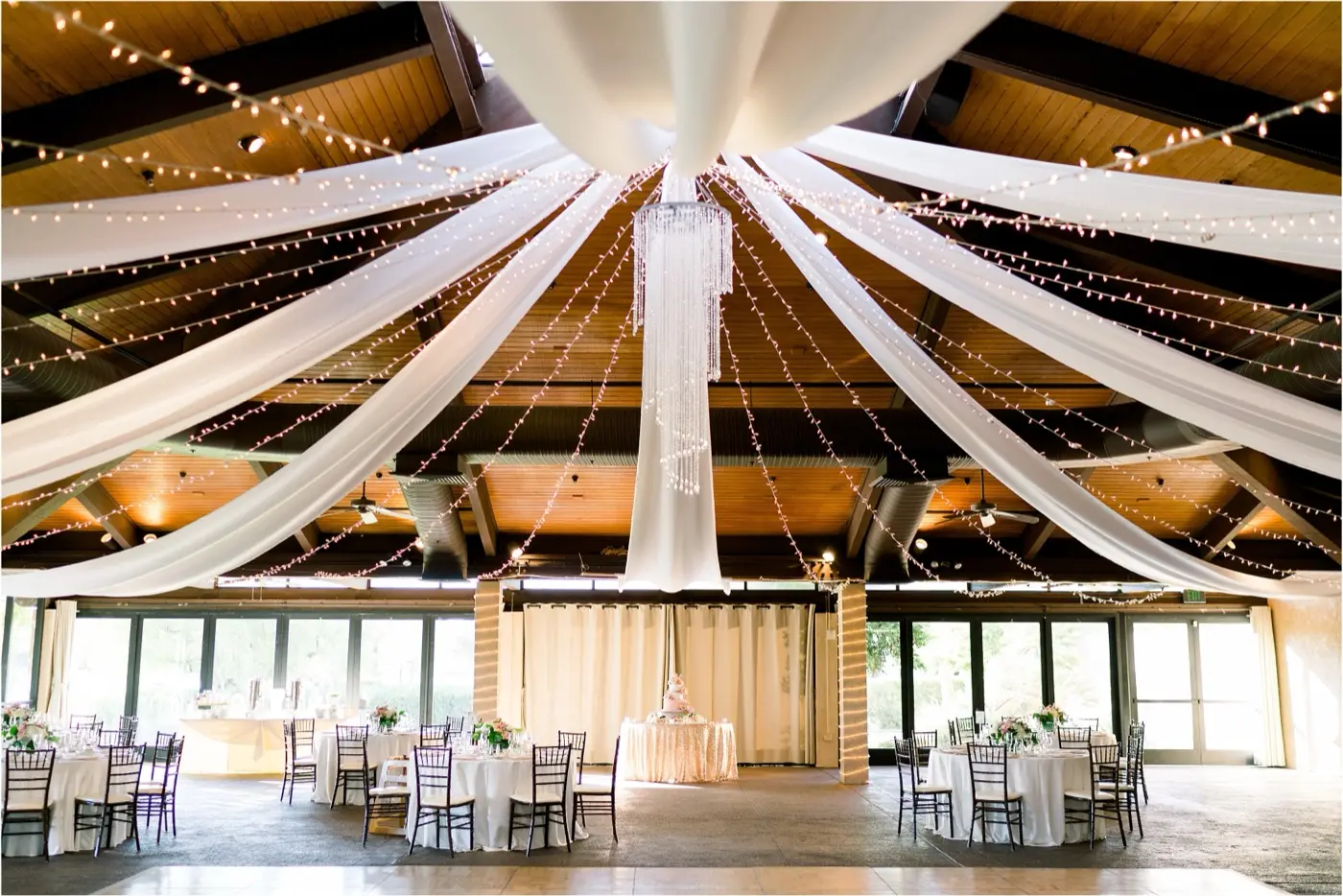 McCormick Ranch Golf Club pavilion in daylight, before the event lighting is set